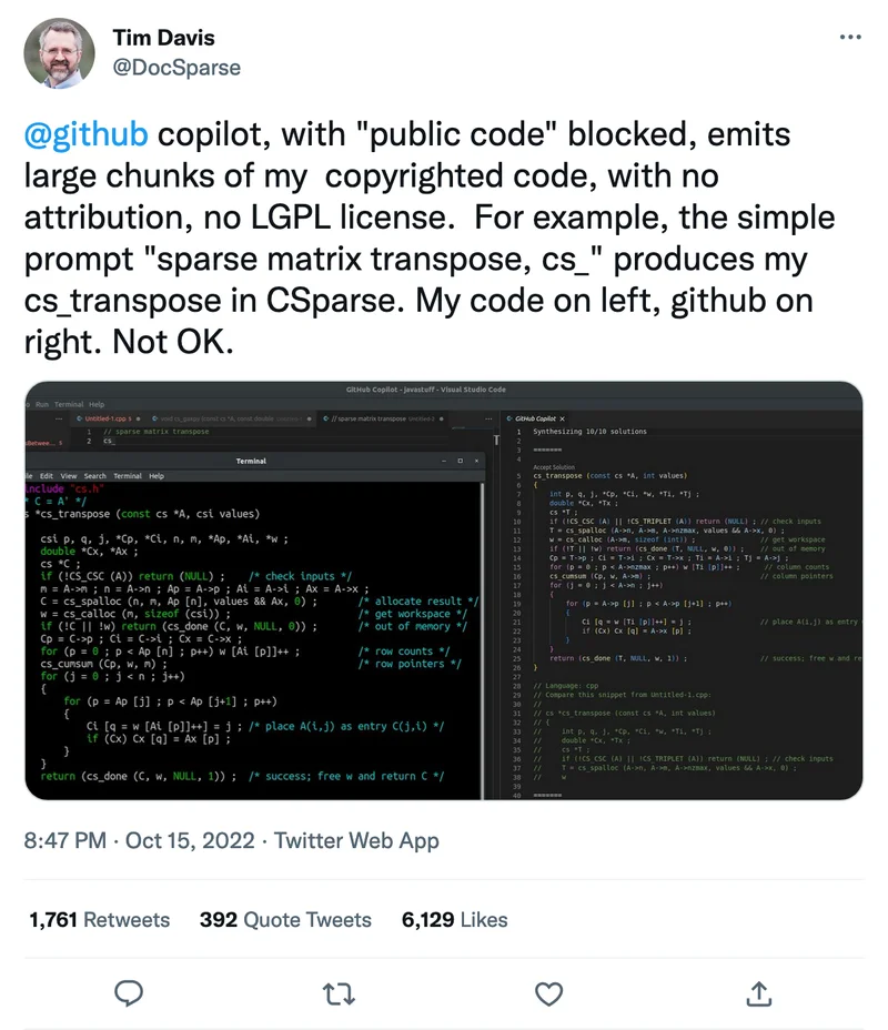 Copilot copies - twitter